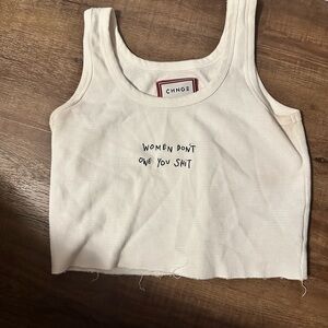 CHNGE White Tank Top with Black Text